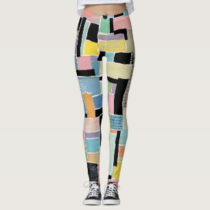 Farbenfrohes abstraktes Patchwork-Muster (2) Leggings