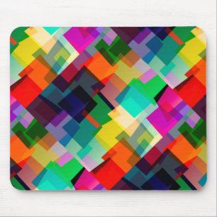 Farbenfrohes abstraktes Quadratmuster Mousepad