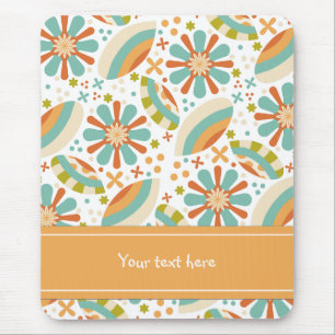 Farbenfrohes abstraktes Vintage-Design mit Blumen Mousepad