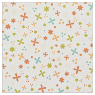 Farbenfrohes abstraktes Vintage-Design mit Blumen Stoff