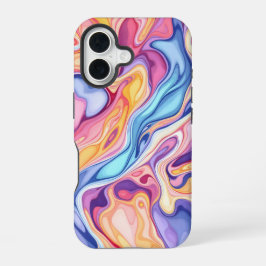 Farbenfrohes abstraktes Wirbel-Fluid-Muster  iPhone 16 Hülle