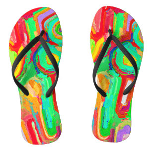 Farbenfrohes Abstraktionsmuster Flip Flops