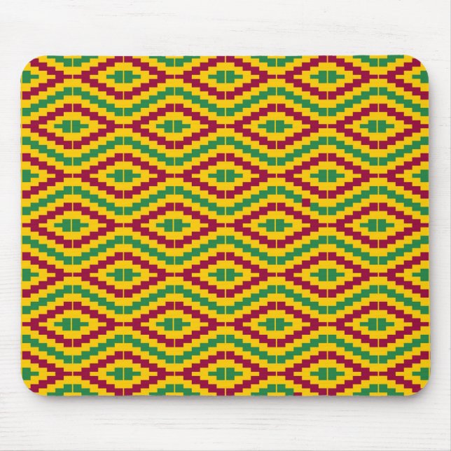 Farbenfrohes afrikanisches Kente-Muster Mousepad (Vorne)