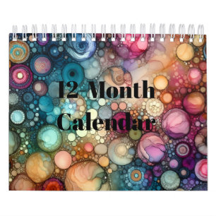 Farbenfrohes Alkohol-Tinten-Design Kalender