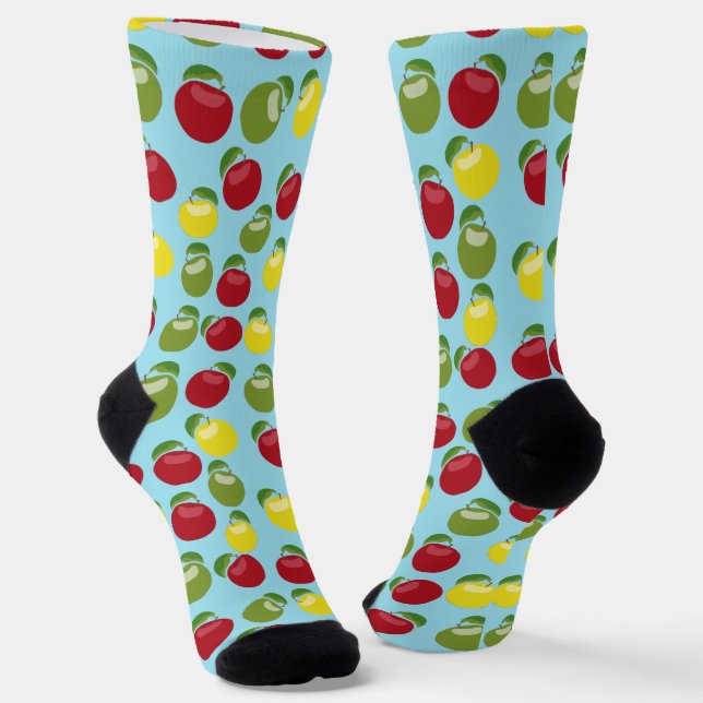 Farbenfrohes Apfel-Muster Socken (Gewinkelt)
