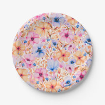 Farbenfrohes Aquarell-Wildblumen-Blumenmuster