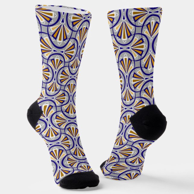 Farbenfrohes Art-Deco-Muster. Socken (Gewinkelt)