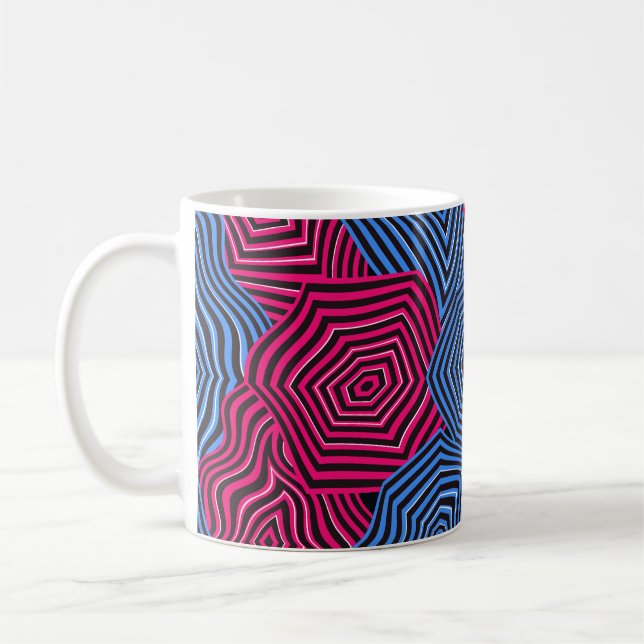 Farbenfrohes Art Nouveau-Muster  Kaffeetasse (Links)