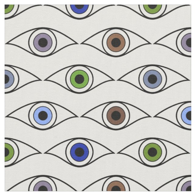 Farbenfrohes Augen Musterdesign Stoff (Nahaufnahme)
