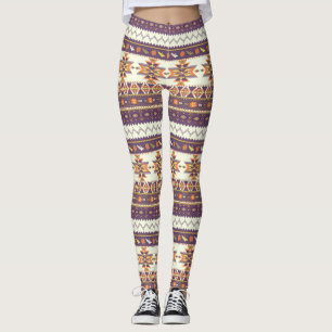 Farbenfrohes Aztekenmuster Leggings