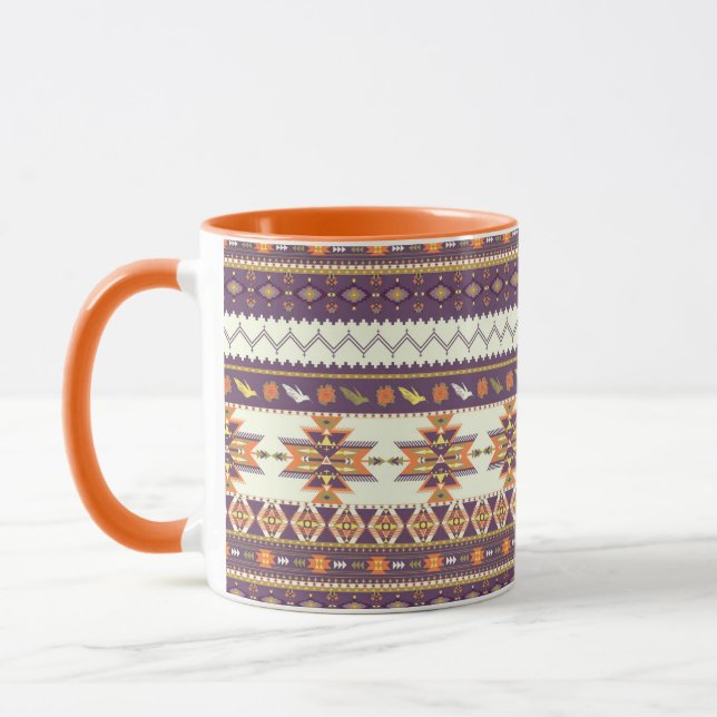 Farbenfrohes Aztekenmuster Tasse (Links)