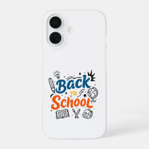 Farbenfrohes Back-to-School-Typografie-Design iPhone 16 Hülle