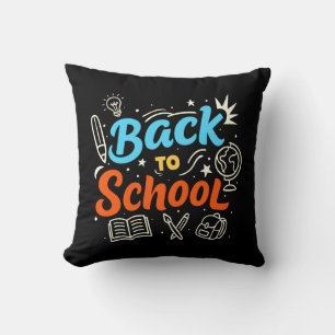 Farbenfrohes Back-to-School-Typografie-Design Kissen