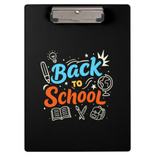 Farbenfrohes Back-to-School-Typografie-Design Klemmbrett