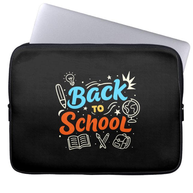Farbenfrohes Back-to-School-Typografie-Design Laptopschutzhülle (Vorderseite)