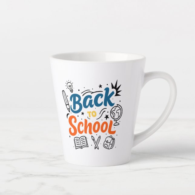 Farbenfrohes Back-to-School-Typografie-Design Milchtasse (Rechts)