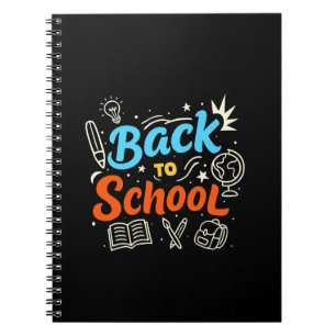 Farbenfrohes Back-to-School-Typografie-Design Notizblock