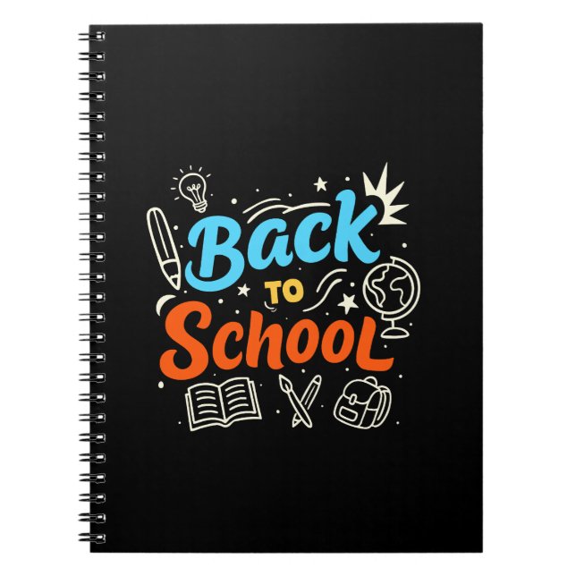 Farbenfrohes Back-to-School-Typografie-Design Notizblock (Vorderseite)