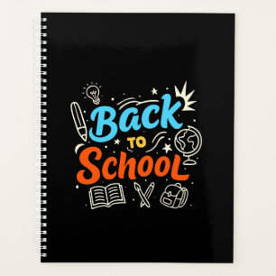 Farbenfrohes Back-to-School-Typografie-Design Planer
