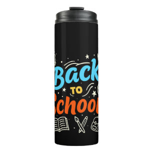 Farbenfrohes Back-to-School-Typografie-Design Thermosbecher
