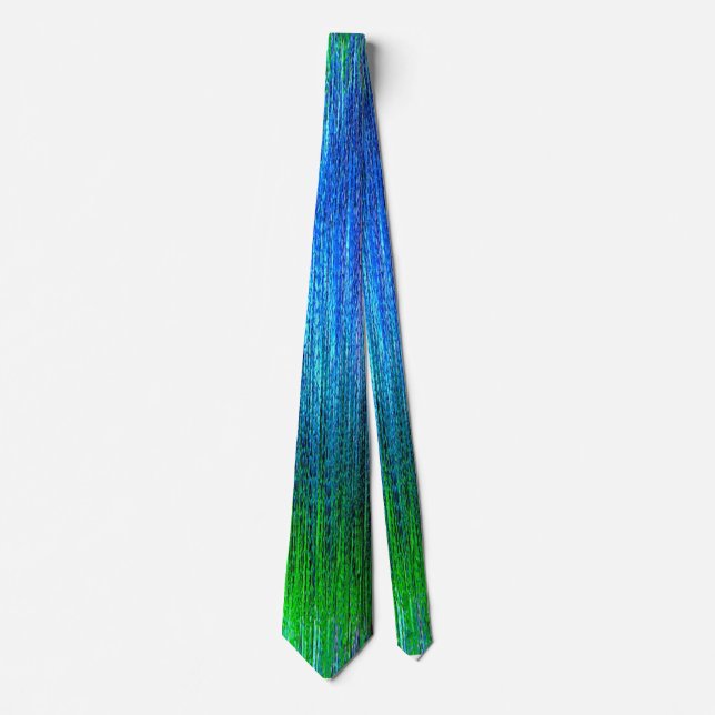 Farbenfrohes blaues und grünes Design Krawatte (Vorderseite)