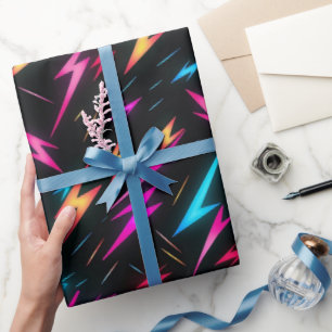 Farbenfrohes Blitzmuster Geschenkpapier