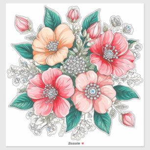 Farbenfrohes Blumenbouquet Aufkleber