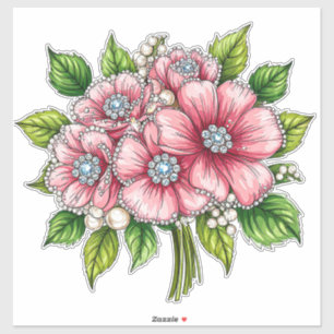Farbenfrohes Blumenbouquet Aufkleber