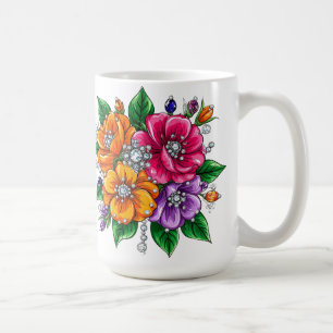 Farbenfrohes Blumenbouquet Kaffeetasse