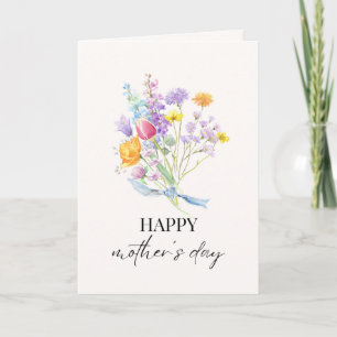 Farbenfrohes Blumenbouquet Muttertag Anpassbar  Karte