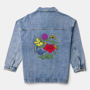 Farbenfrohes Blumendesign Jeansjacke