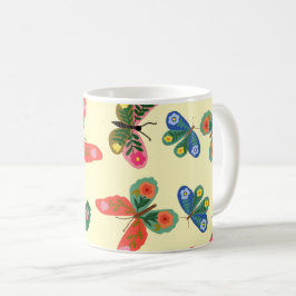 Farbenfrohes Blumengarten-Muster Hübscher Kaffeebe Kaffeetasse