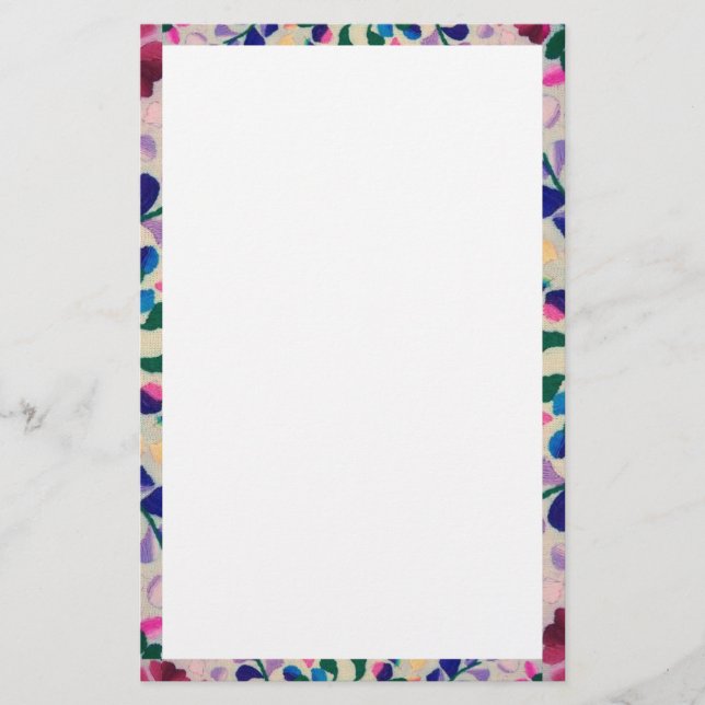 Farbenfrohes Blumenmuster Briefpapier (Vorderseite)