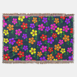 Farbenfrohes Blumenmuster Decke