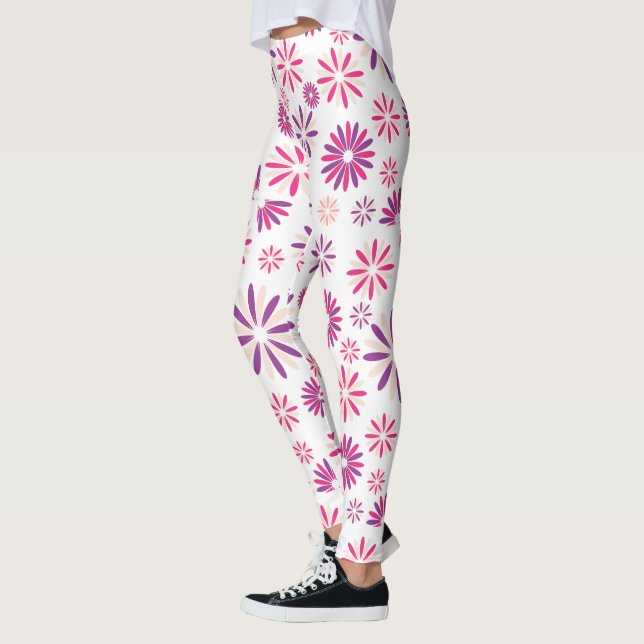 Farbenfrohes Blumenmuster Design Leggings (Links)