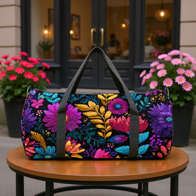 Farbenfrohes Blumenmuster Duffle Bag (Von Creator hochgeladen)