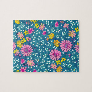 farbenfrohes Blumenmuster floral Puzzle