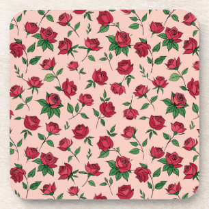 Farbenfrohes Blumenmuster Getränkeuntersetzer