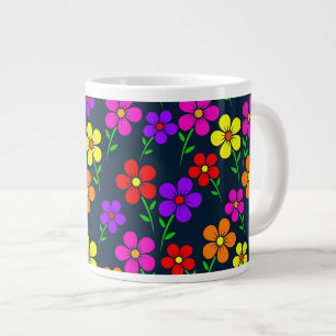Farbenfrohes Blumenmuster Jumbo-Tasse