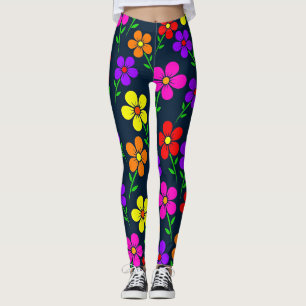 Farbenfrohes Blumenmuster Leggings