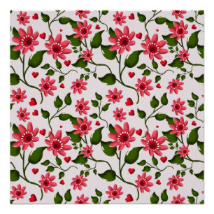 Farbenfrohes Blumenmuster Nahtlos helle Blume Poster