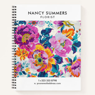Farbenfrohes Blumenmuster Notizbuch