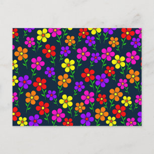 Farbenfrohes Blumenmuster Postkarte