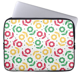 Farbenfrohes Blumenmuster Retro Floral Laptopschutzhülle