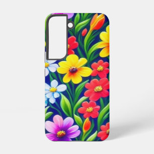 Farbenfrohes Blumenmuster Samsung Galaxy Hülle