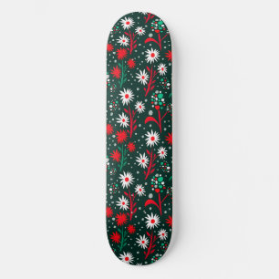 Farbenfrohes Blumenmuster Skateboard
