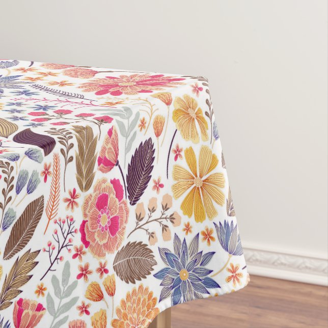 Farbenfrohes Blumenmuster Tischdecke (Beispiel)