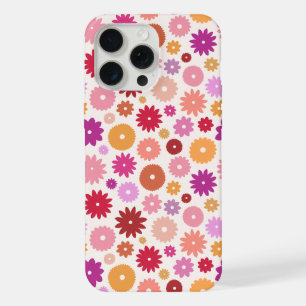 Farbenfrohes Blumenmuster wiederholt sich iPhone 15 Pro Max Hülle