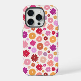 Farbenfrohes Blumenmuster Wiederholung iPhone 15 Pro Hülle