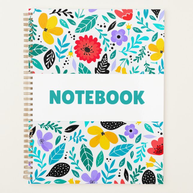 Farbenfrohes Blumennotizbuch – Minimalistisches Bl Planer (Vorderseite)